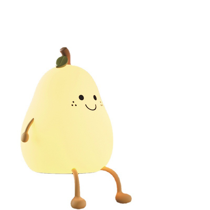 Pera pera noche luz dormitorio dormir noche silicona regalo creativo no separación Pat Luz lindo