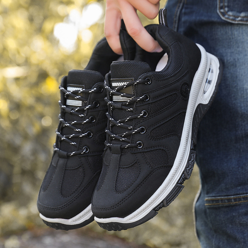 Hiking Outdoor Fashion Versatile Mesh Breathable Thick Sole Work Safety Men's Shoes_voghion.com