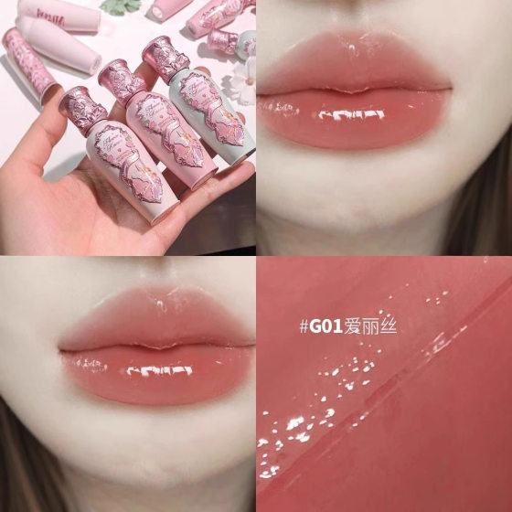 Hua knows the new midsummer night series film-forming lip gloss moisturizing non-sticky mirror water light white pure desire