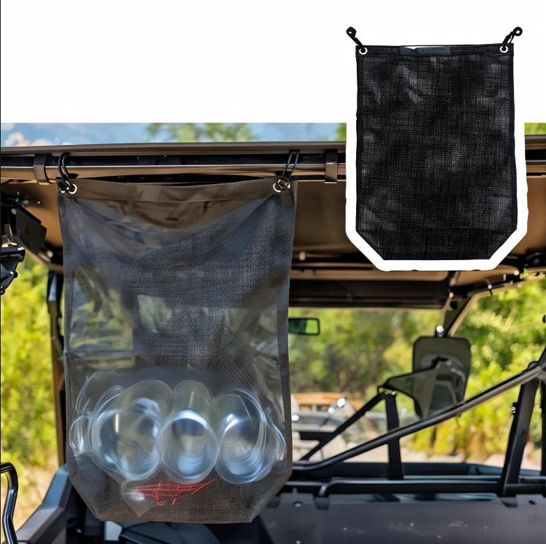 UTV ATVゴミ袋ユニバーサルメッシュゴミ袋プラスチック吊り弾性ロープアクセサリー収纳袋付き|undefined