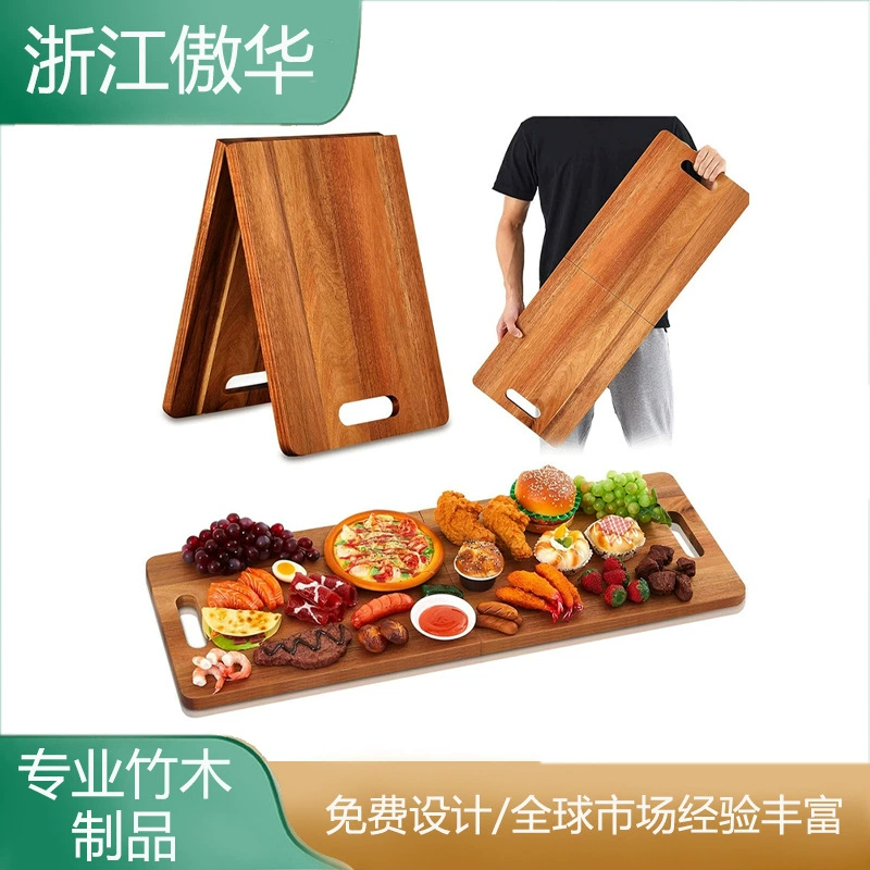 Трансграничная доска из цельного дерева складная тарелка для приготовления пищи на открытом воздухе портативная тарелка для приготовления пищи для фруктов бытовая квадратная доска для резки из цельного дерева