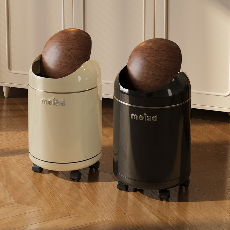 Meishida Vintage-Style Trash Can for Living Room, 2025 New Model with Lid, Large Capacity, Flip-Top, High Aesthetic Value, with Wheels Meishida Vintage-Style Trash Can for Living Room, 2025 New Model with Lid, Large Capacity, Flip-Top, High Aesthetic Value, with Wheels
