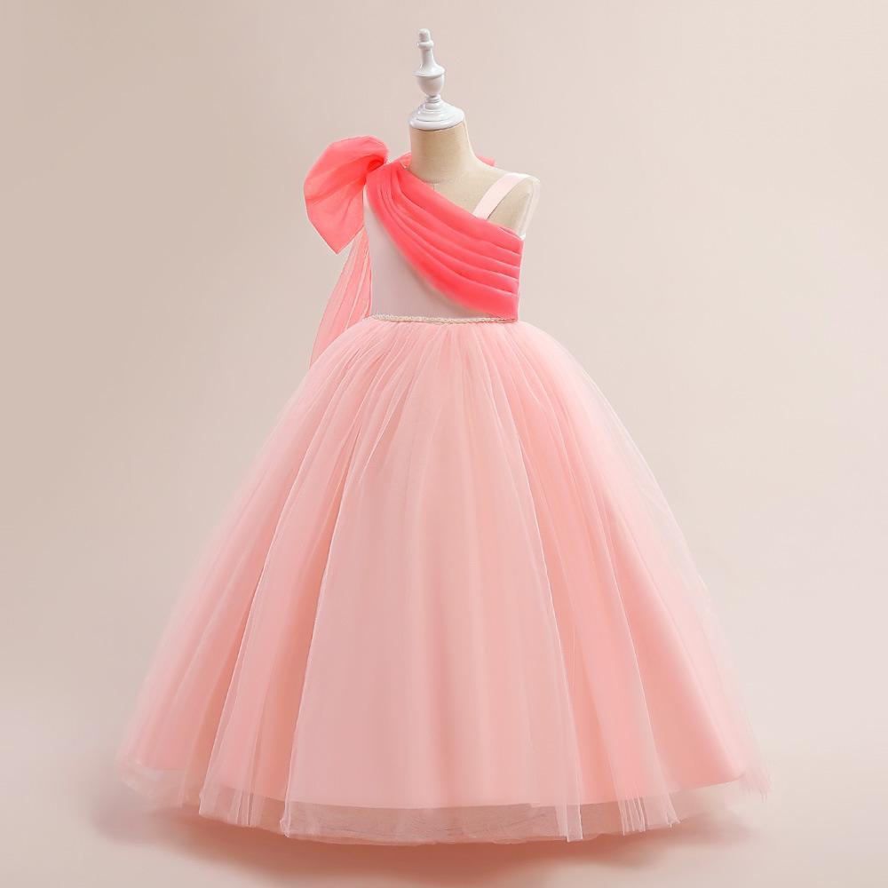 2024 transfronteriza nueva ropa para niños vestido de malla vestido de princesa vestido de Niñas Ropa de rendimiento de piano Niña