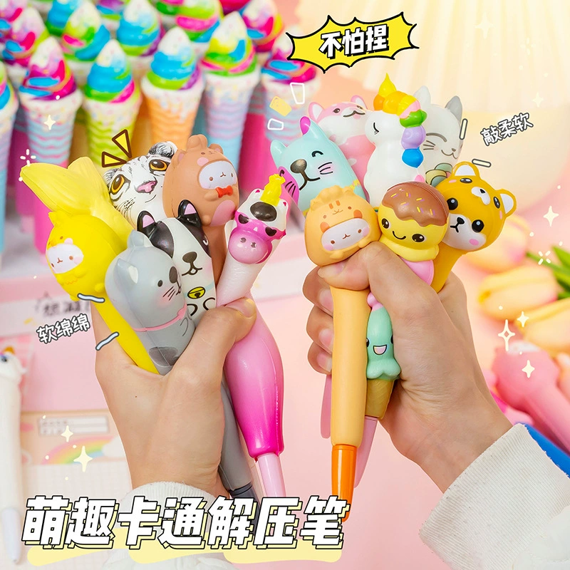 Капельная ручка-монстр Cartoon rollerball pen, наконечник 0,5 мм, канцелярия для детей, assorted designs, вес 0,06 кг