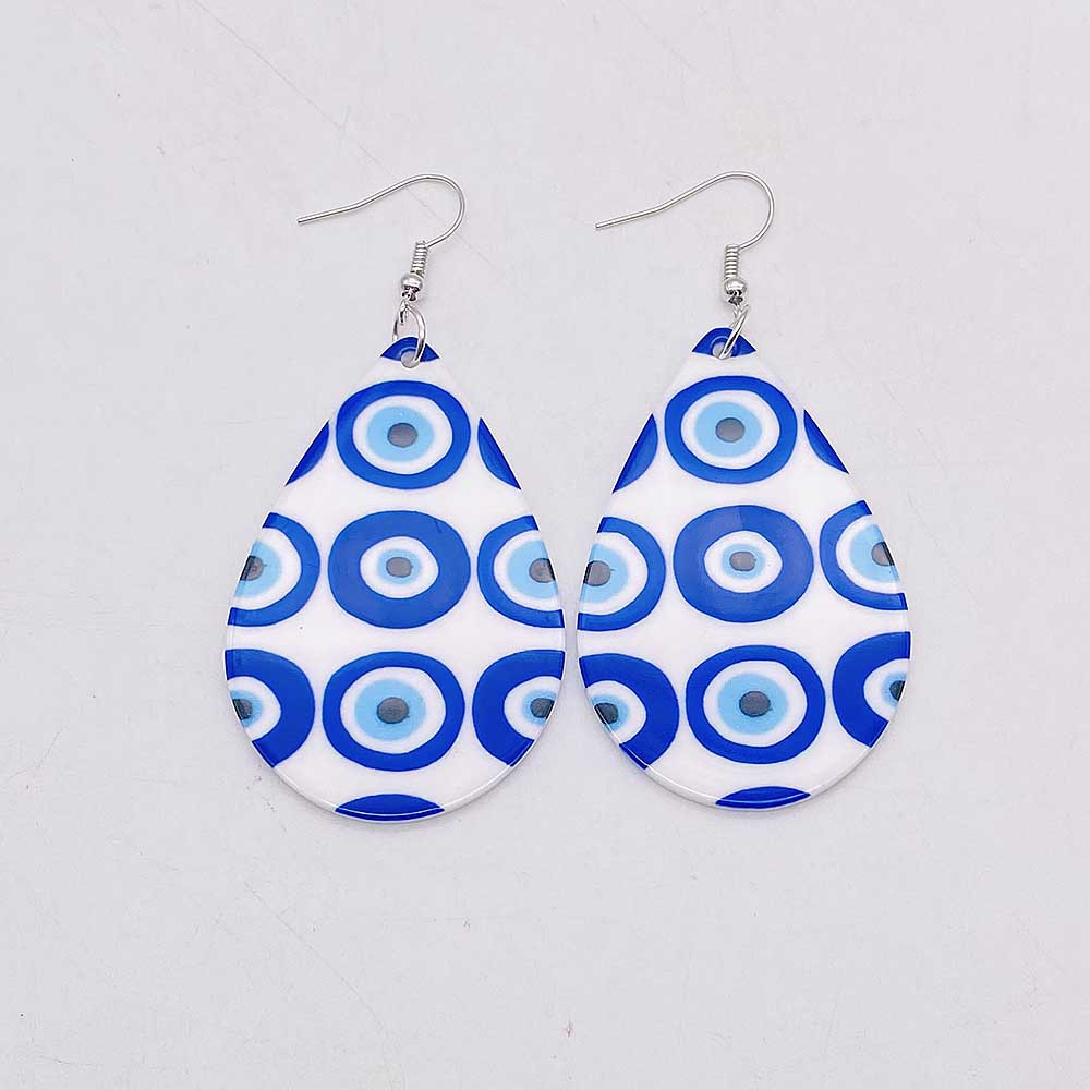 1 Pair Casual Simple Style Devil's Eye Water Droplets Arylic Drop Earrings display picture 3
