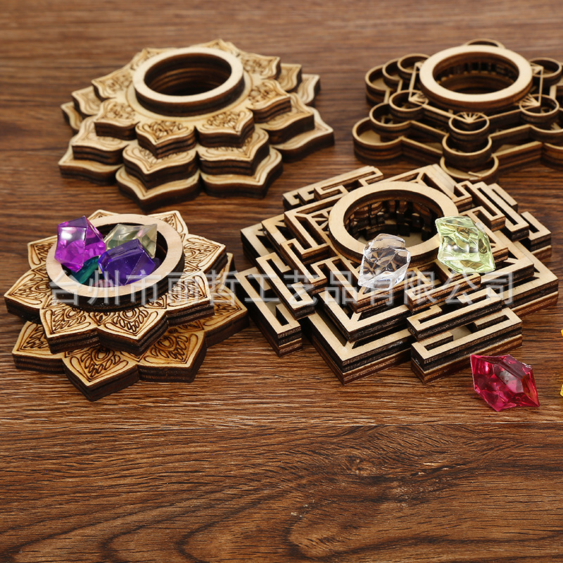 Crystal Ball Base Wooden Creative Crystal Ball Wooden Lotus Base Desktop Crafts Ornaments Instant in stock