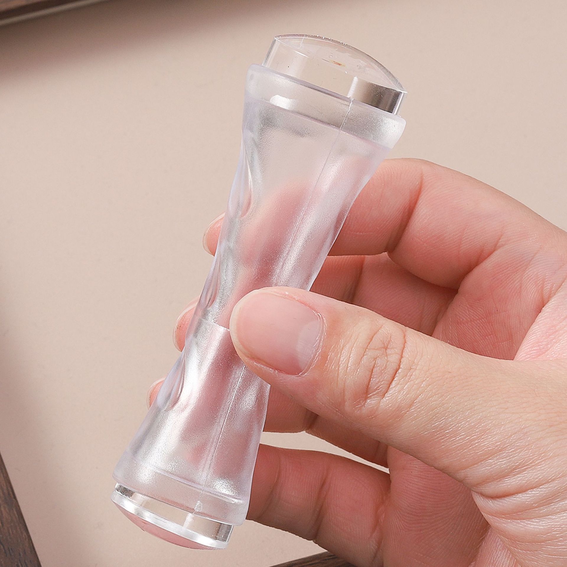 Especial transfronterizo para uñas, sello de doble cabeza, mango curvo, cabezal de impresión de silicona, impresión francesa, herramienta de transferencia de uñas al por mayor