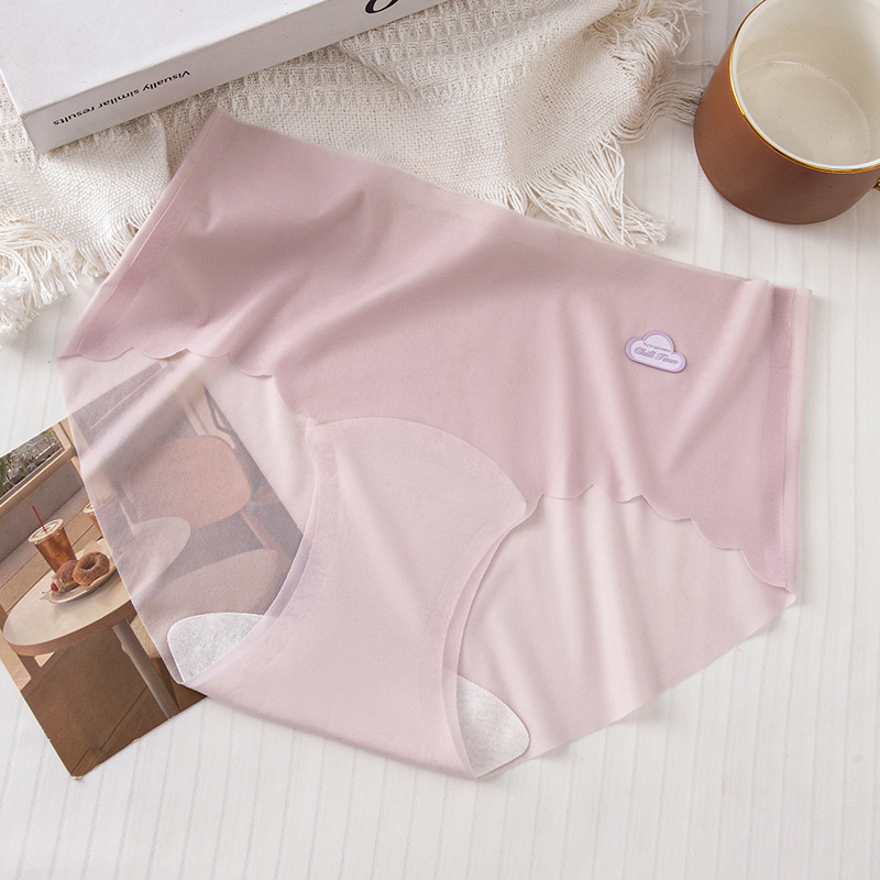 Bragas sin costuras, entrepierna antibacteriana de algodón para mujer, estilo fino de verano, máscara sexy para niñas, pantalones cortos de triángulo, bragas de seda de hielo