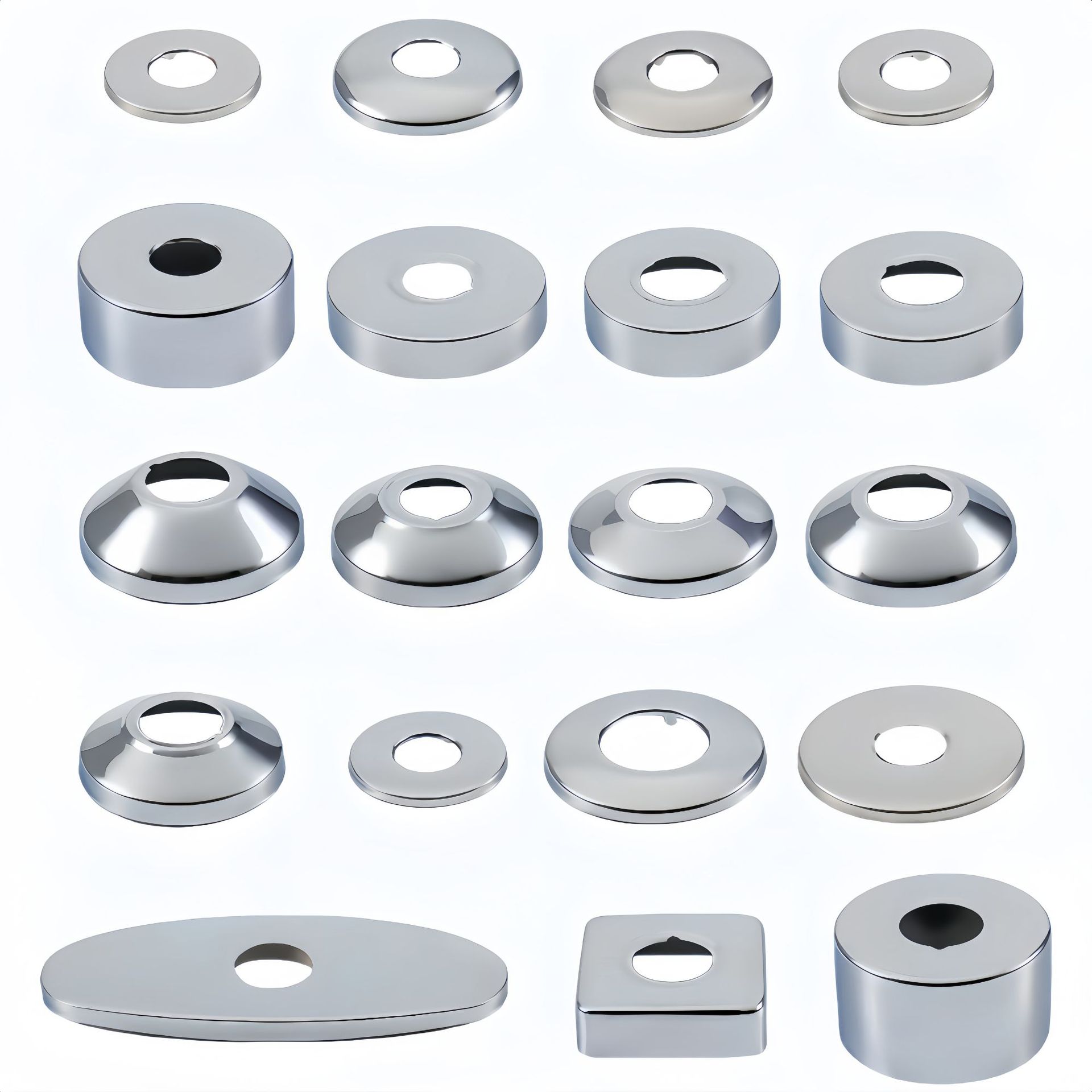 Stainless Steel Decorative Cover Plumbing Hardware Faucet Shower Cover Angle Valve Decorative Cover Faucet Accessories