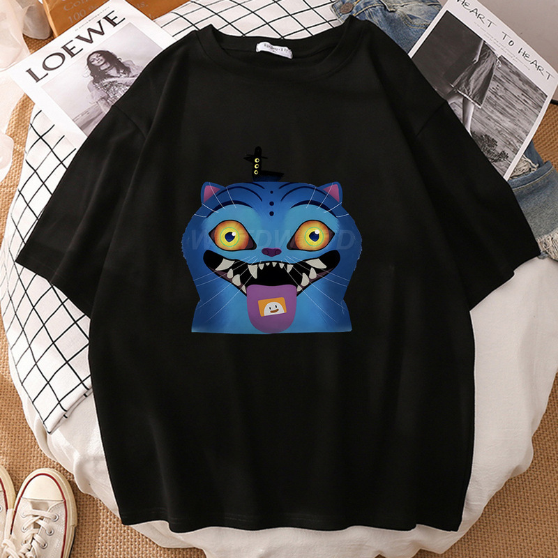 狩魔女グループ周辺プリントラウンドネック半袖外国貿易夏カジュアルスポーツトップスルーズTシャツヨーロッパとアメリカのトレンド|undefined