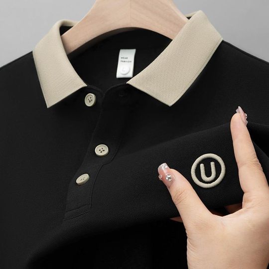 POLO Men's T-shirt Short-sleeved Casual Light Luxury Business Summer New Lapel Embroidered Top Half-sleeved Dad Fashion