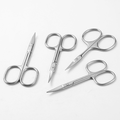 Eyebrow trimmer eyebrow nose hair trimmer men's stainless steel pointed beauty eyelashes makeup small scissors beauty makeup