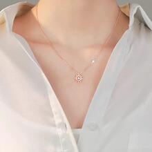 925纯银太阳项链女轻奢小众设计2025年新款锁骨链吊坠潮生日礼物