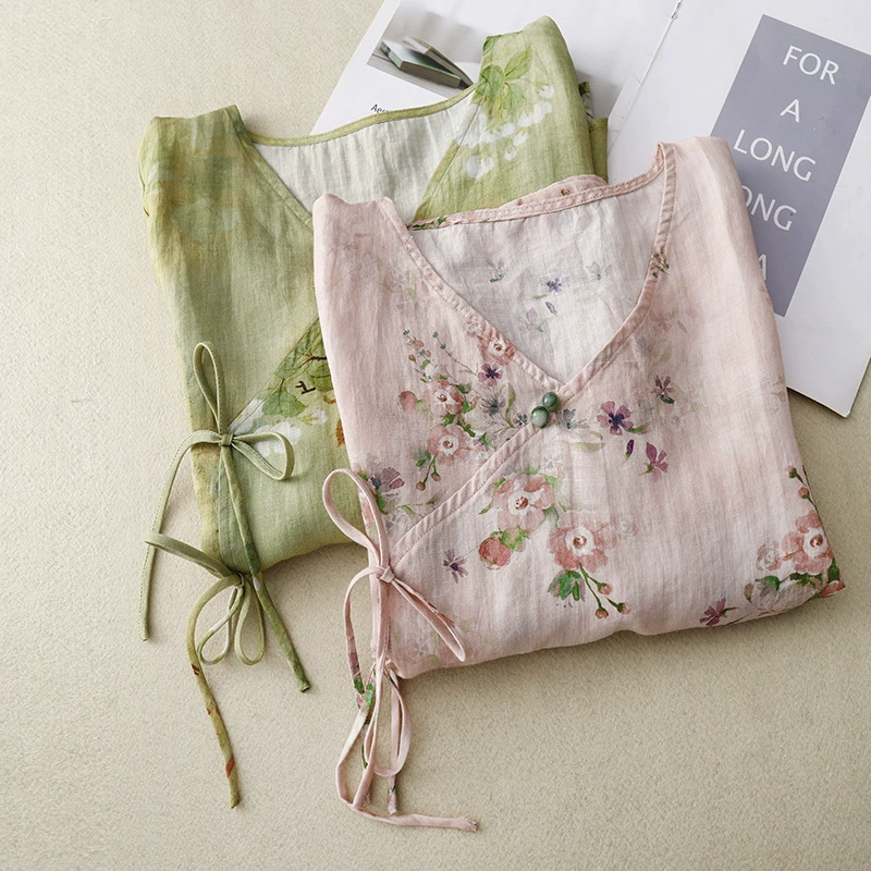 Блузка с V-образным вырезом, топ на лето плюс-сайз, with floral print?