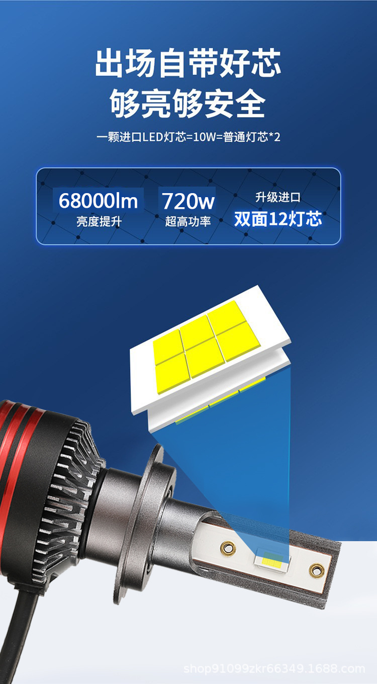 F6 model 3570 LED bulb super bright focused car headlight h1 h7 h4 9005 factory wholesale
