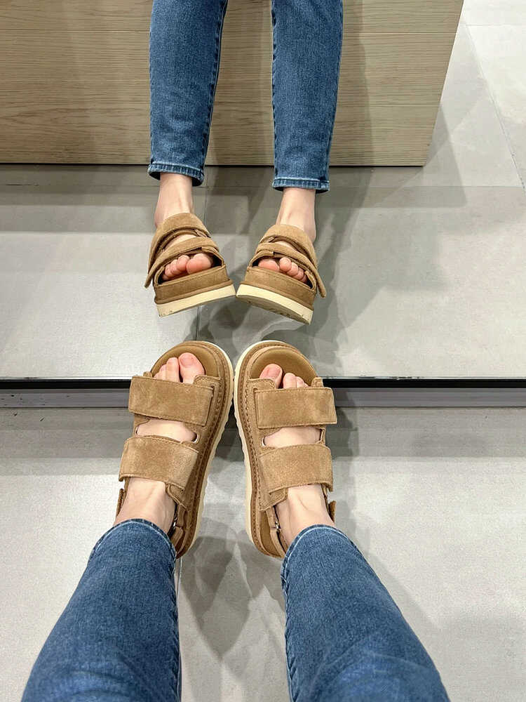 Damen Plattform Sandalen Mit Klettverschluss Und Riemchen_voghion.com