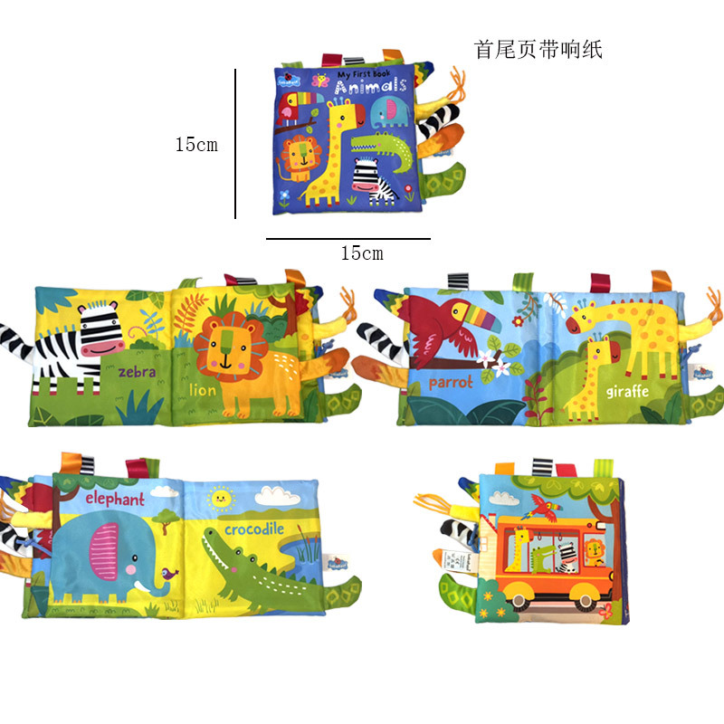Libro de tela para bebés, con cola tridimensional, colores negro, blanco y rojo, desgarrable, juguete educativo. image 25
