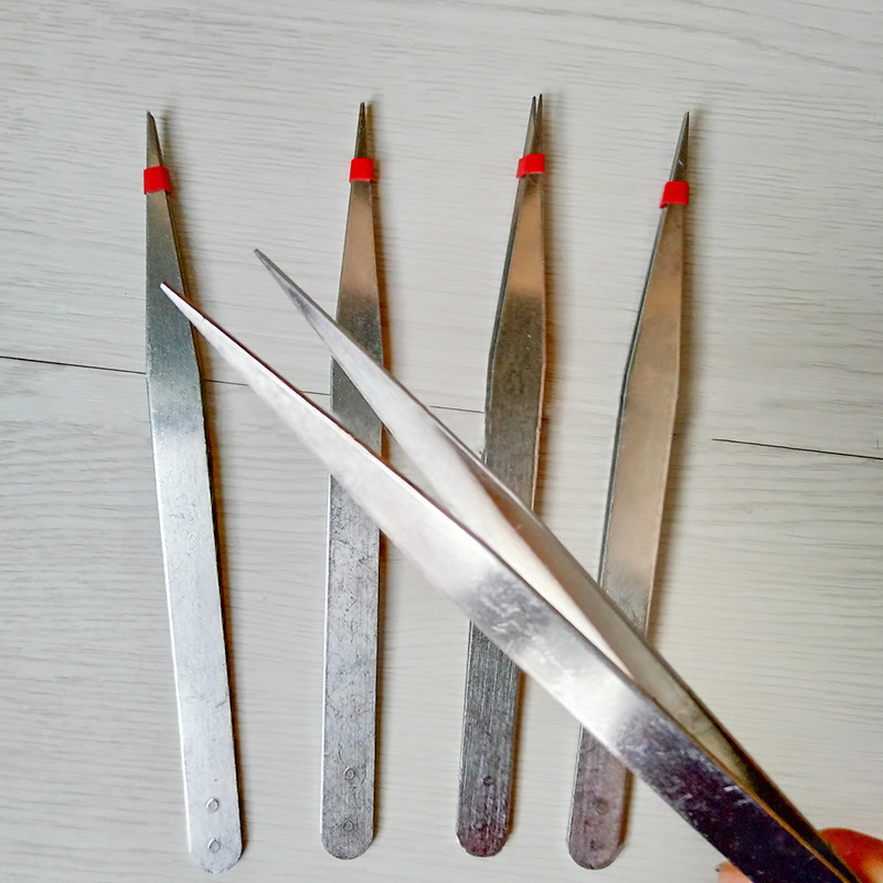 G18礼赠品一元镊子15cm不锈钢镊子指钳尖头直头镊子一元商品批发