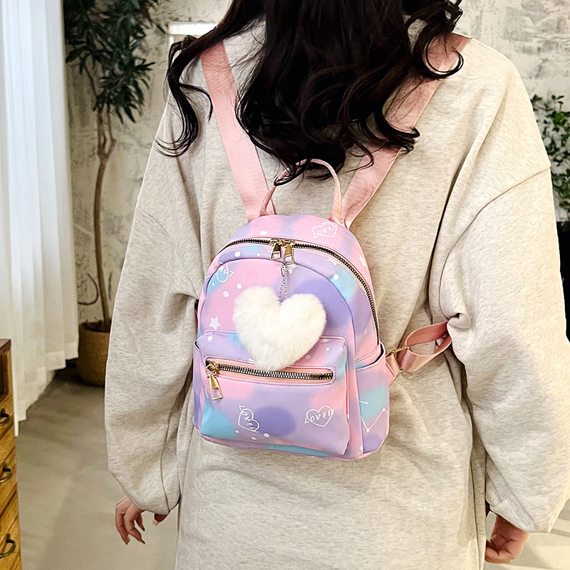 2023 nuevo impreso mochila bolsa de tela de nylon ligero mini bolsa de viaje al aire libre de las mujeres de moda estudiante mochila