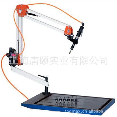 气动攻牙机 台湾原装进口力善牌1400MM万向M12台式气动垂直攻丝机|ru