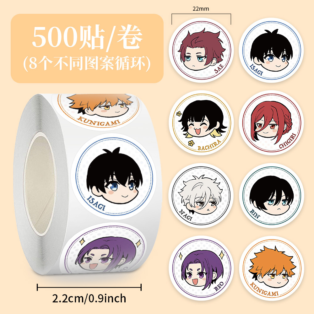 Jup019 blue prisoner q version 8-sheet refill - round - 500 stickers