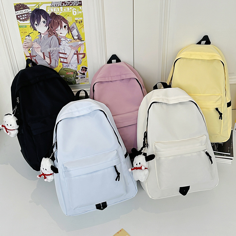 Original Minimalist Backpack with a Unique Design, Niche Style for High School and College Students, Simple School Bag for Women, Large Capacity, Solid Color Backpack, Trendy