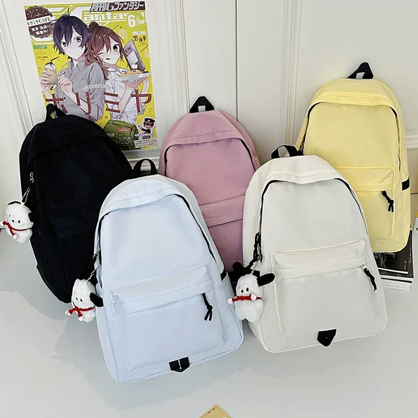 Original Minimalist Backpack with a Unique Design, Niche Style for High School and College Students, Simple School Bag for Women, Large Capacity, Solid Color Backpack, Trendy