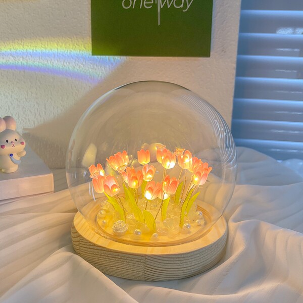 Internet celebrity tulip night light creative handmade DIY material…