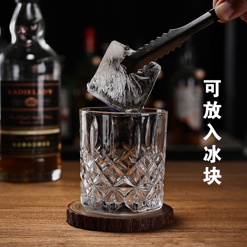 菱格ヨーロッパ風ウイスキー洋杯ファッションガラス杯剣花洋杯水晶ガラス厚い杯|undefined