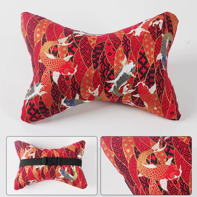 Headrest – exclusive for wind fabric headrest - yuyue-red-japanese-style-hot-stamping-cloth-headrest-28cm18cm12cm