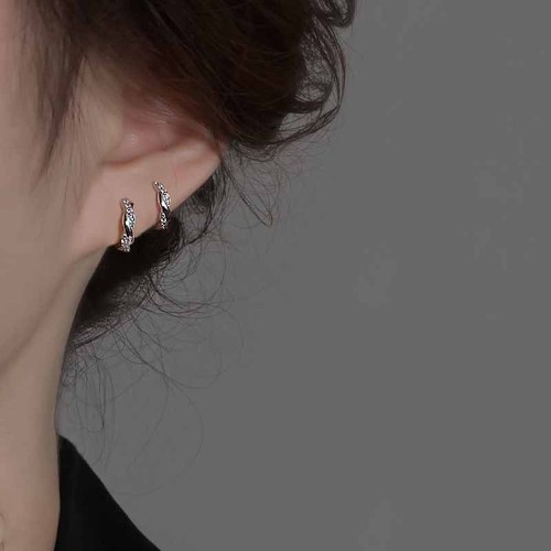  New Women's Sparkling Diamond Braid Rope Retro Lightweight Luxury Earrings Net Pop Simple Earrings Earrings