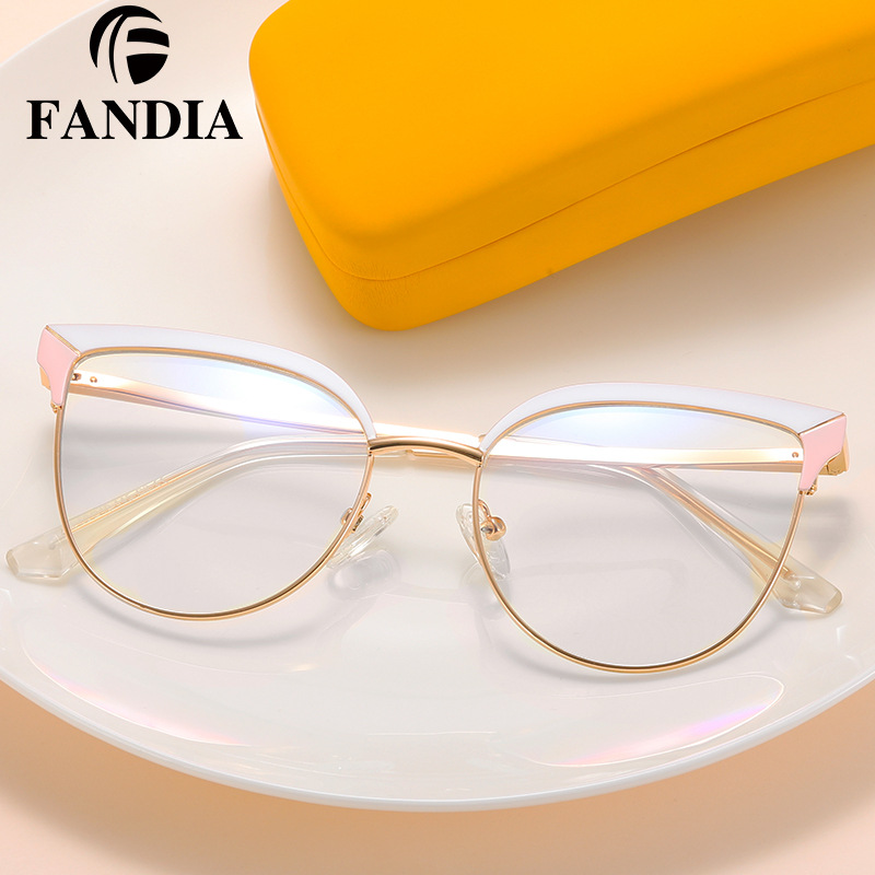 91226 transfronteriza nuevo anti-azul gafas de luz grados miopía de las mujeres Corea de moda de metal gafas redondas marco de los hombres