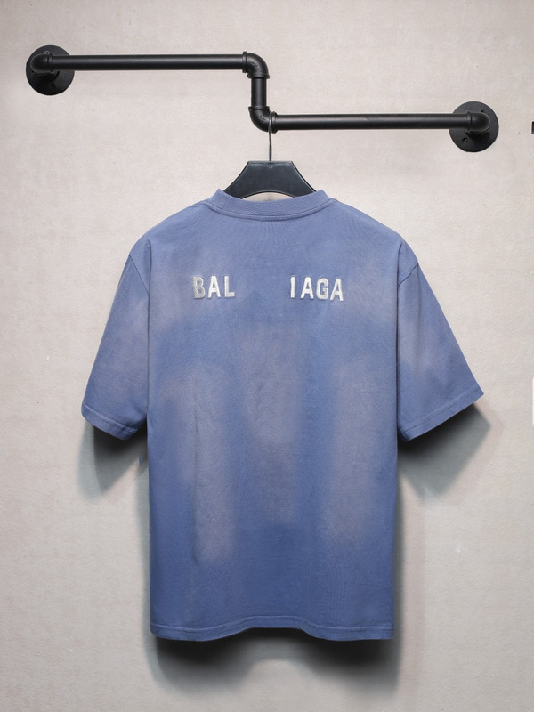 B's Paris 正規版 25SS 新品 前後グラデーション文字刺繍半袖Tシャツ 男女兼用 トレンド万能OS|undefined