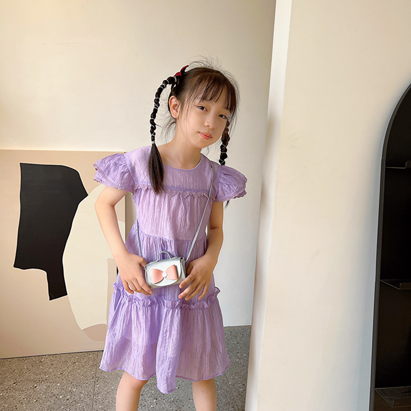 Bolsos para niños coreanos para niñas mini arco de botón bolsos de brazo pequeño bebé PU bolsos accesorios bolsa