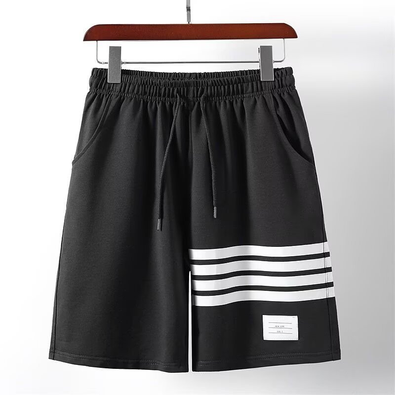Pantalones de hombre de verano nuevos pantalones de hombre casuales transpirables pantalones cortos delgados marca de moda de tamaño grande suelto cuatro barras deportivas