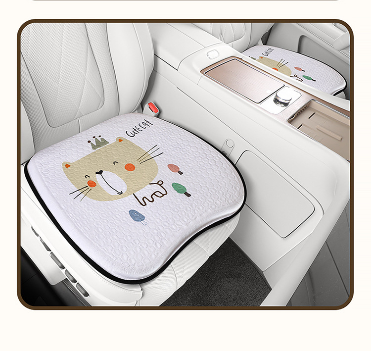 Summer Plush Gel Car Cushion Office Ice Silk Chair Cushion Cartoon Fat Cushion Gel Breathable Seat Cool Cushion