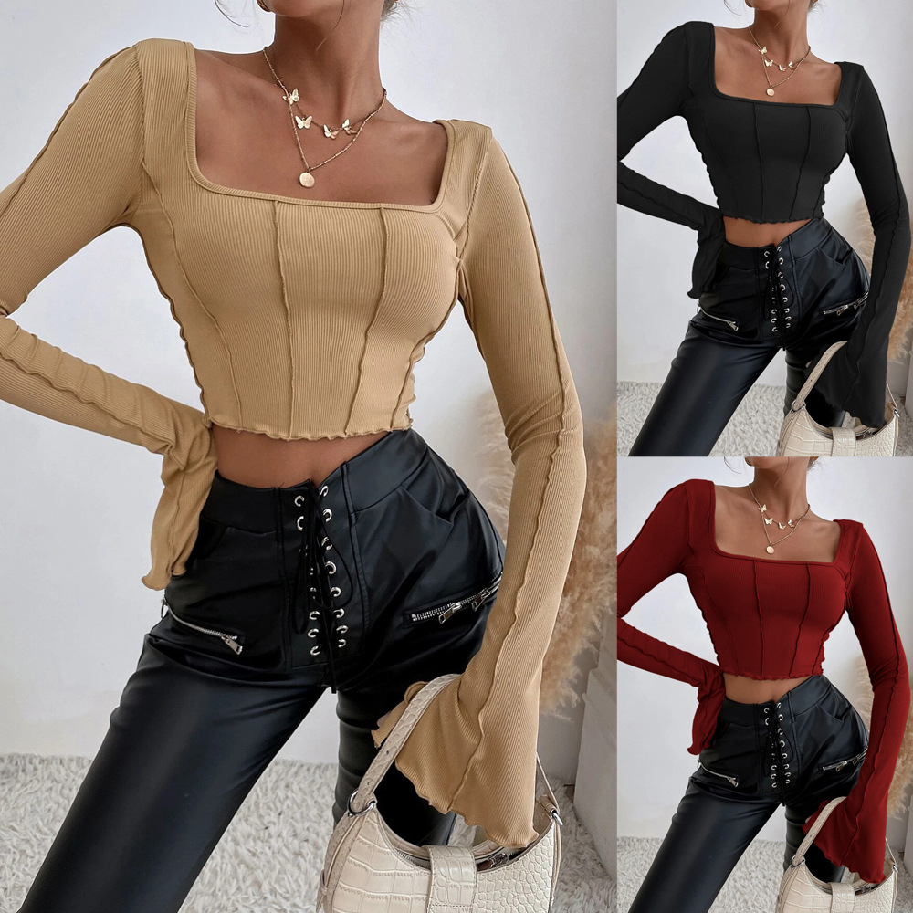 summer fitted knitted long-sleeve