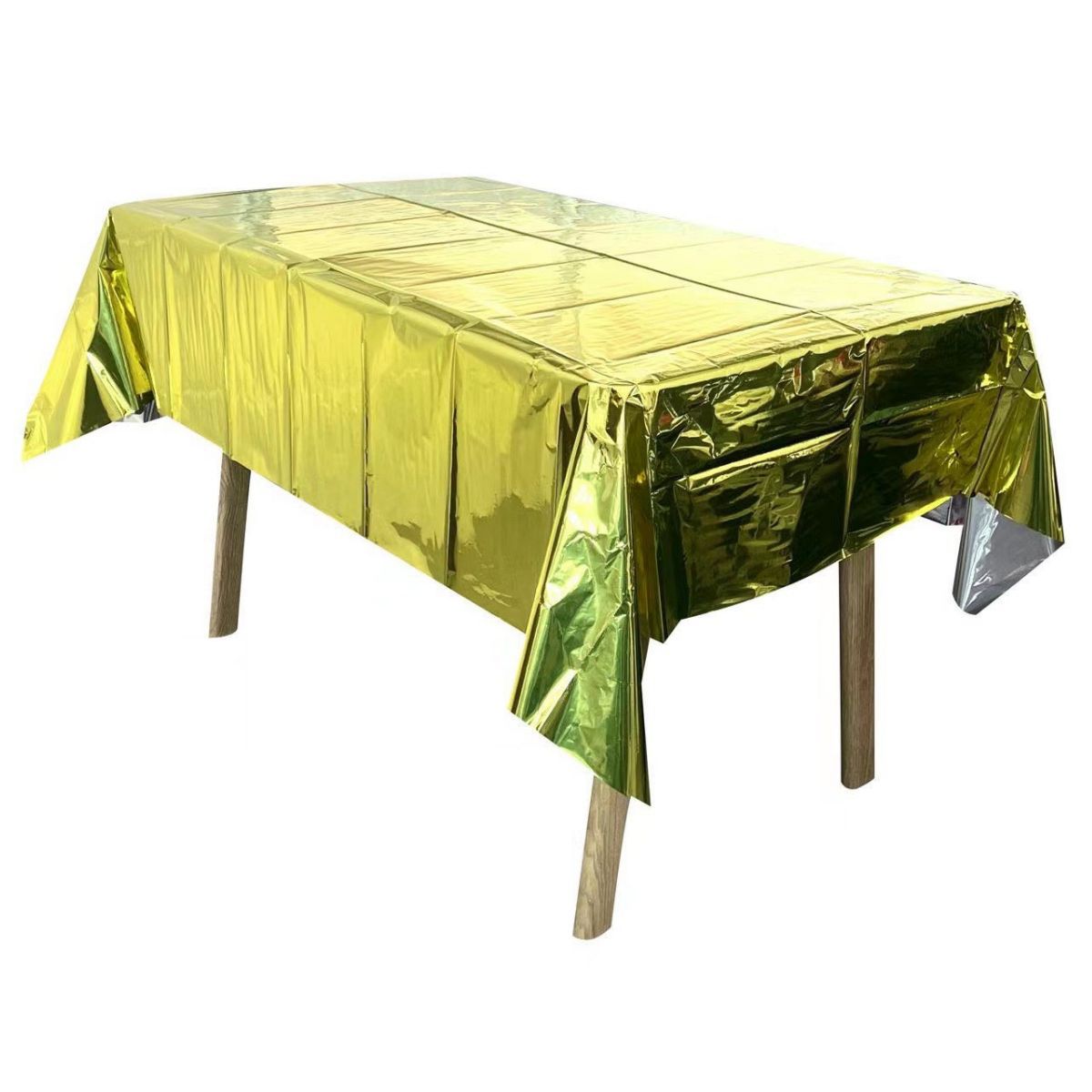 Película de aluminio desechable mantel oro rosa monocromática luz PET color sólido papel de aluminio mantel decoración del partido suministros al por mayor