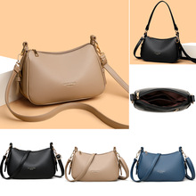 软皮包包女士妈妈包2025新款时尚中年斜挎包休闲百搭大容量腋下包