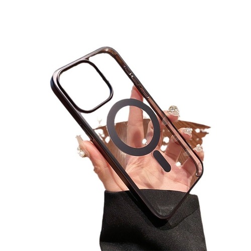 Original Color Magnetic Apple 15 ProMAX Phone Case, Three-Pack PC Electroplated iPhone 14 Transparent Protective Cover