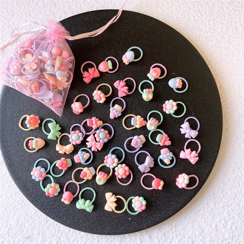 Cute children's small universal hair rope, hair accessory, 40 pieces