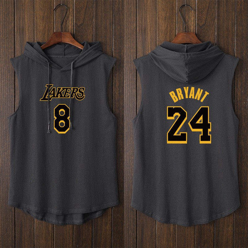 Kobe Black Mamba Memorial Tribute No. 24 Basketball Sports Hooded Vest T-Shirt Sleeveless Short Sleeve Oversize12