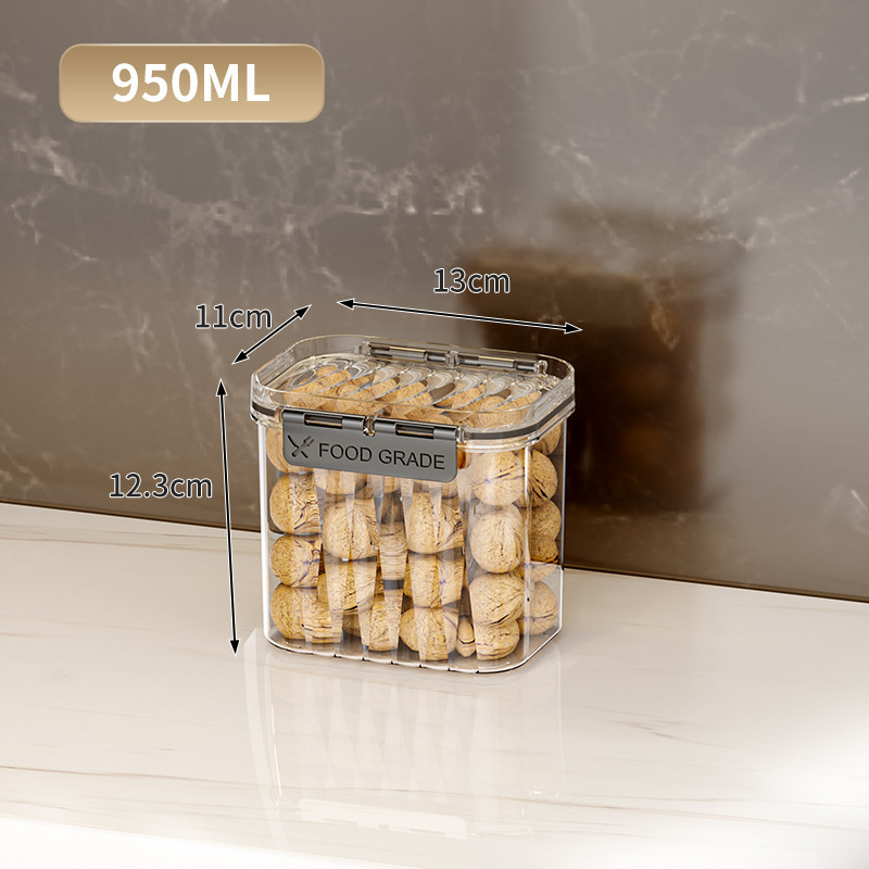 密封缶、穀物、食品グレードの素材、透明プラスチック缶、キッチン収納ボックス、乾物茶保存缶|undefined