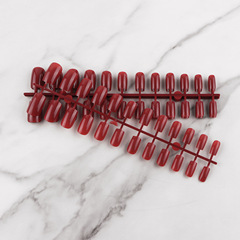 新款方甲美甲貼片穿戴甲假指甲歐美短款可拆卸24片指甲貼片美甲片