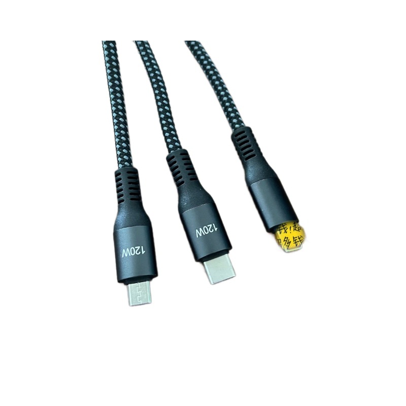 Cable de Carga Rápida 3 en 1 120W 5A de Tela Trenzada para Teléfono Móvil image 5