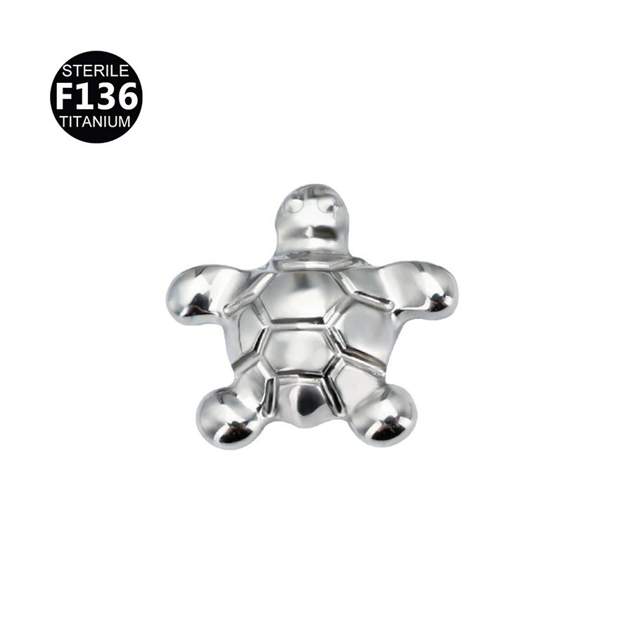Metal small lip piercing heart-shaped