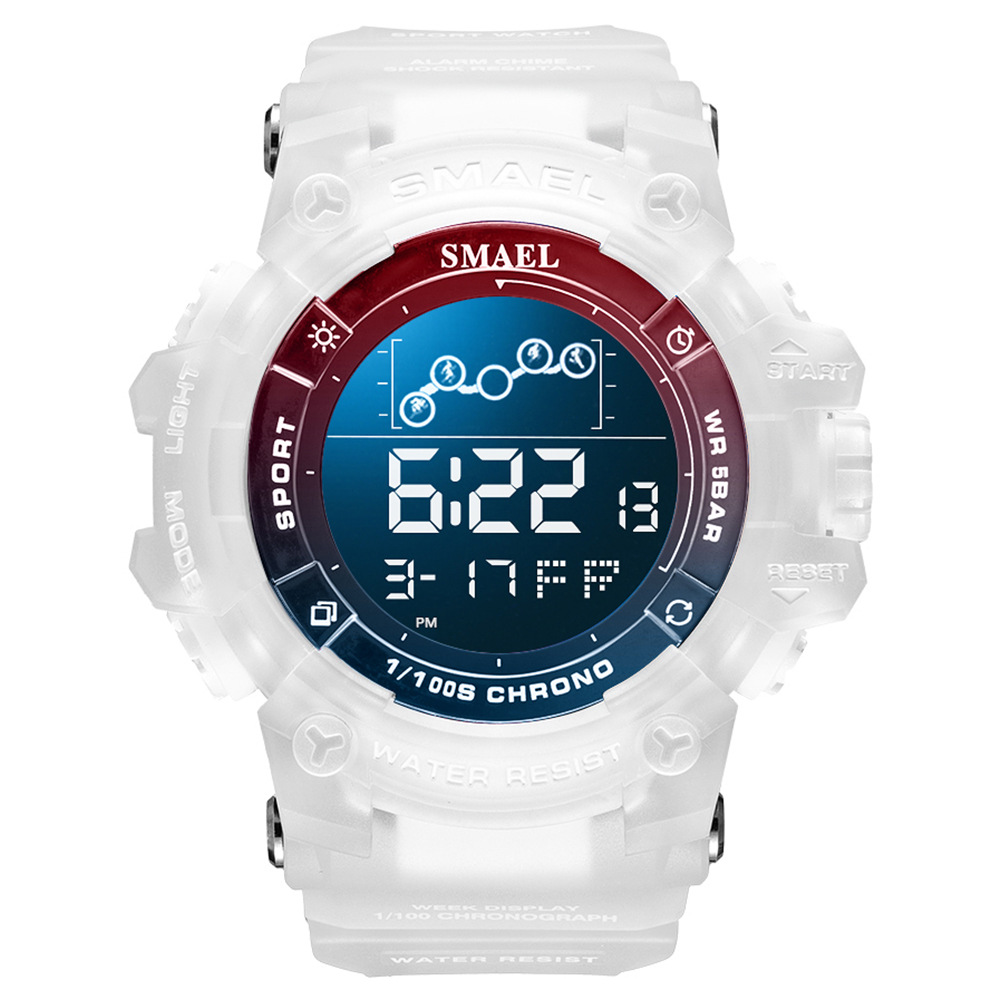 Smael Smar 8082 reloj electrónico estudiante deportes gran dial impermeable multifuncional pantalla única reloj electrónico