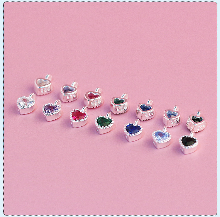 Valentine'S Day Festival Heart Shape Pattern 1 Piece 5.9*3.8mm 925 Sterling Silver Zircon Heart Shape Pendant