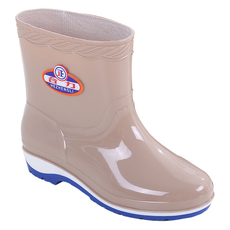 New Women's Rain Shoes Non-slip Water Shoes Women's Adult Short Tube Kitchen Wear-resistant Rubber Shoes Rain Boots Spring and Autumn Waterproof Shoes