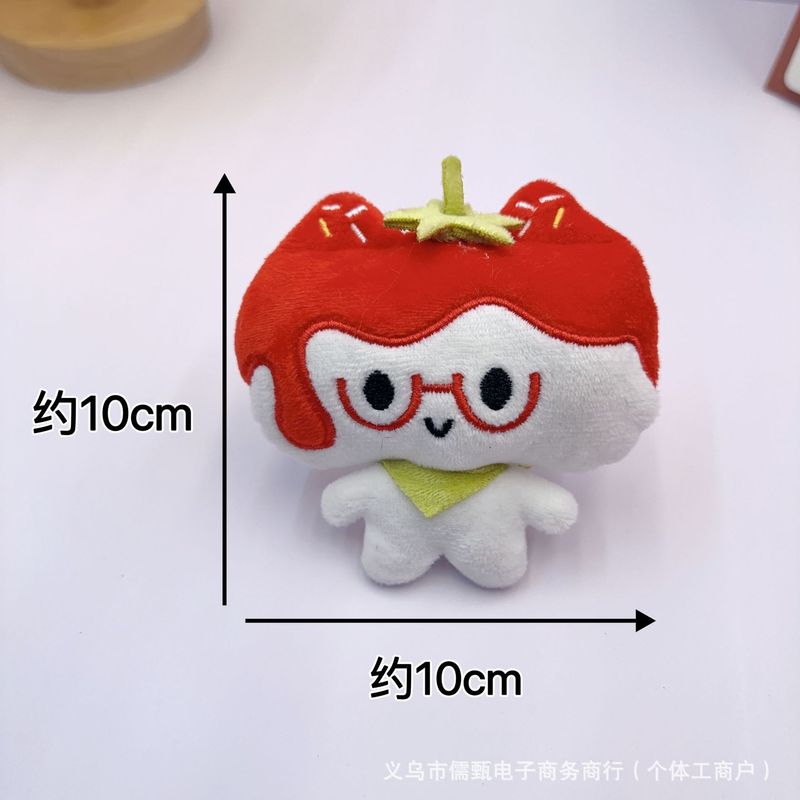 吱吱叫毛绒番茄小猫玩偶挂件补丁猫咪公仔钥匙扣箱包服装饰品配件|undefined